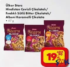 ÜLKER STARS XL COOKİE KURABİYE 47 G fiyat ve kampanya bilgisi